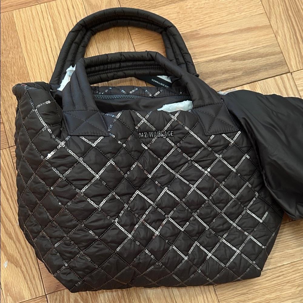 MZ Wallace Quilted Charcoal Tote